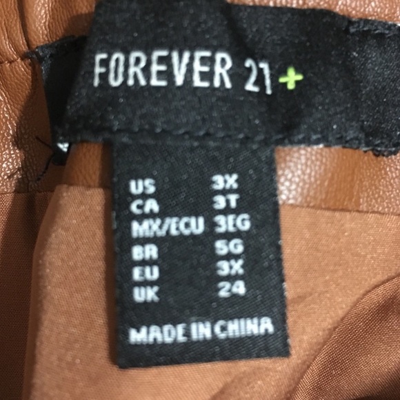 Cognac Brown Double Breasted Belted Faux Leather Skirt - Picture 7 of 8